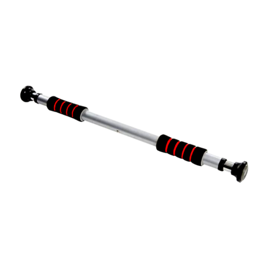 17 Pull up Bar-Silver with Black Handle-Adjustable 100 CM - Image 1