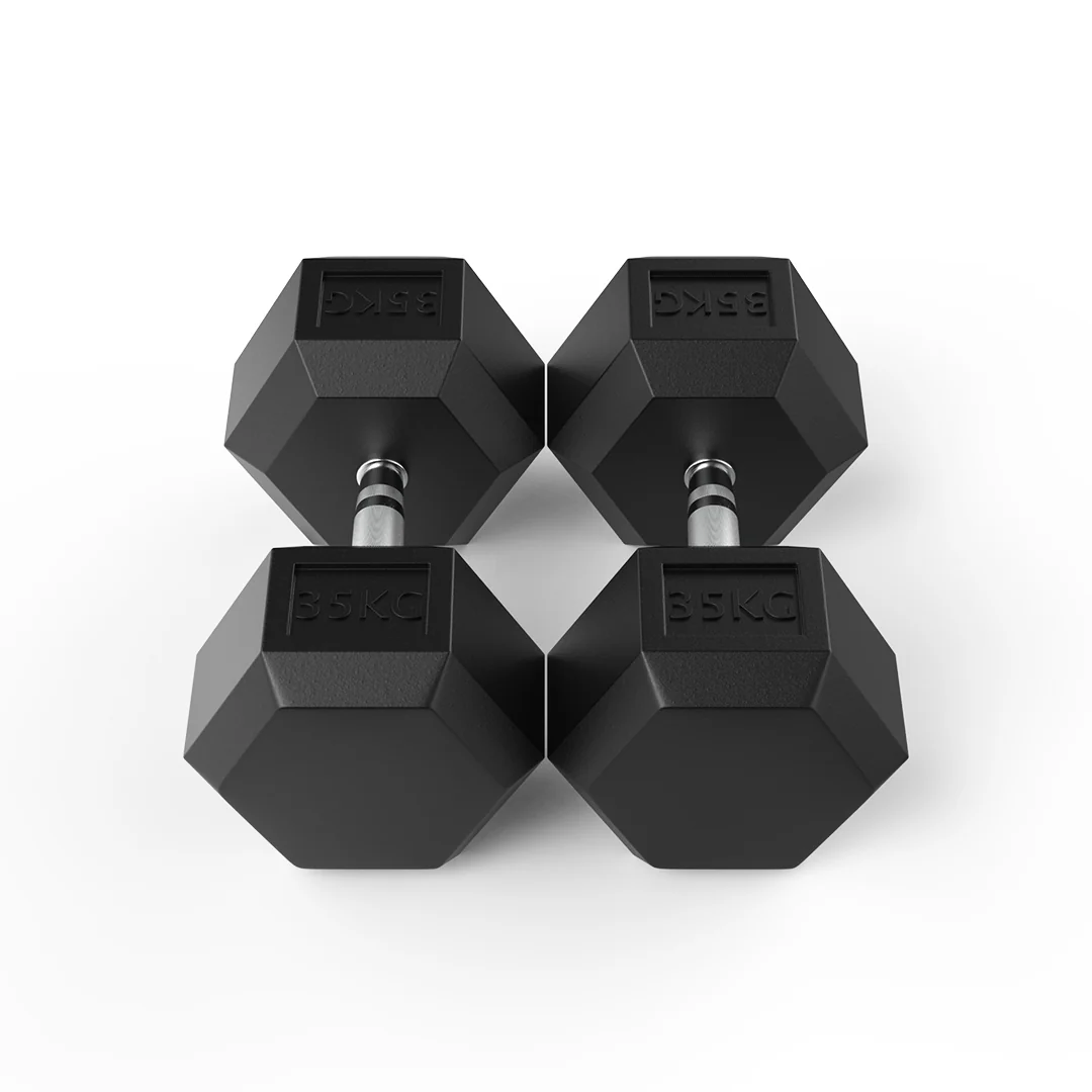 35kg 2 Pieces Hex Rubber Coated Dumbbells- 35KG - Image 1