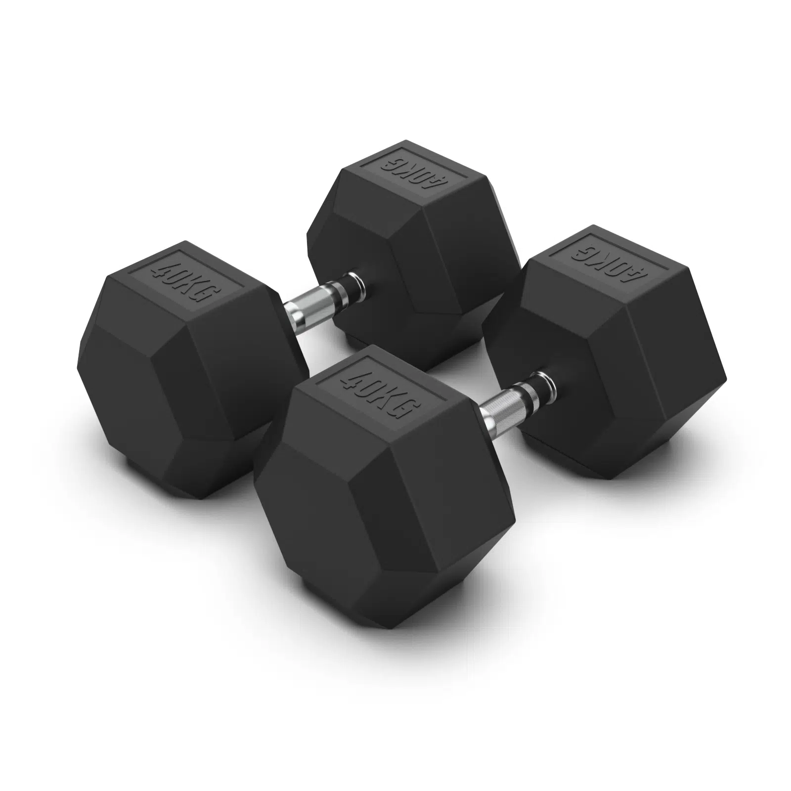 40kg 2 Pieces Hex Rubber Coated Dumbbells- 40KG - Image 1