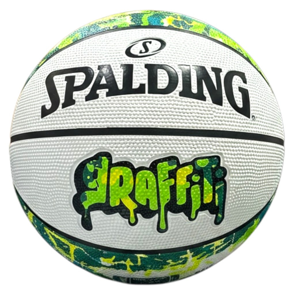 4481_source_1774101767 Spalding Graffiti Series White/Green/Teal Outdoor Basketball - Size 5 - Image 1