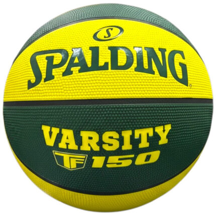 Spalding TF-150 Varsity Green/Gold Outdoor Basketball - Size 5