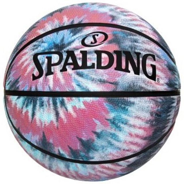 84807Z__65585 Spalding Tie-dye Spiral Pink Blue Rubber Basketball - Size 6 - Image 1