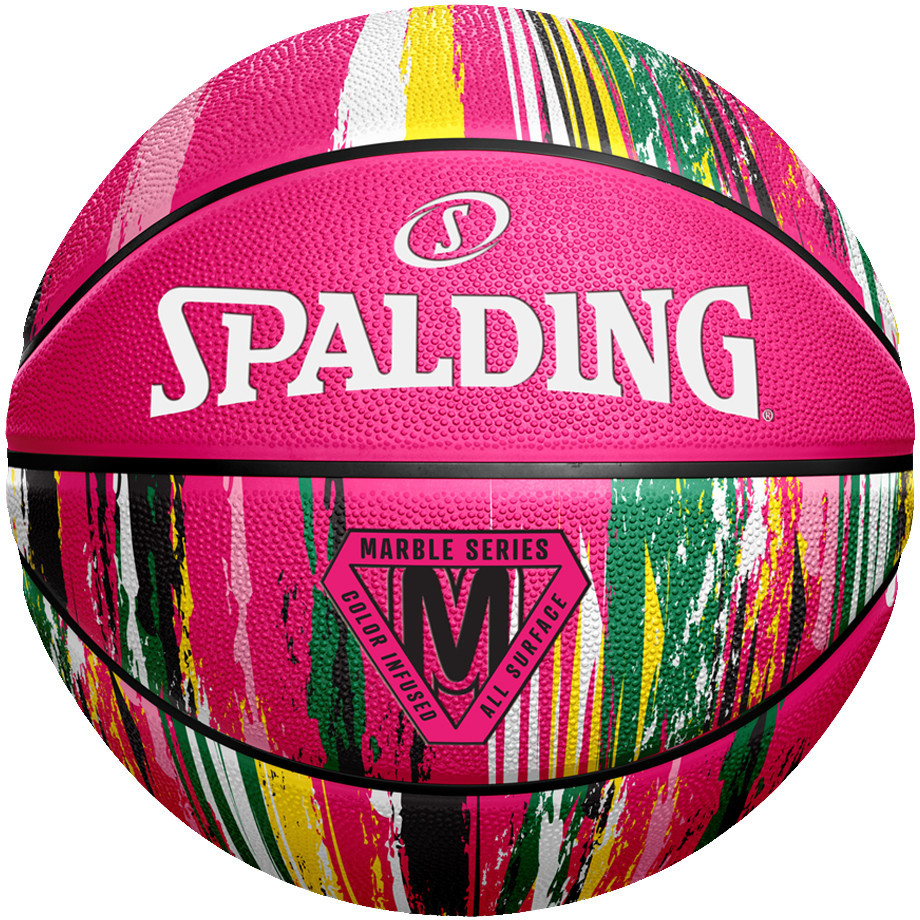 SIZE_6_ITEM_84-411Z_Marble_Pink__31044 Spalding Marble Series Pink Outdoor Basketball - Size 6 - Image 1