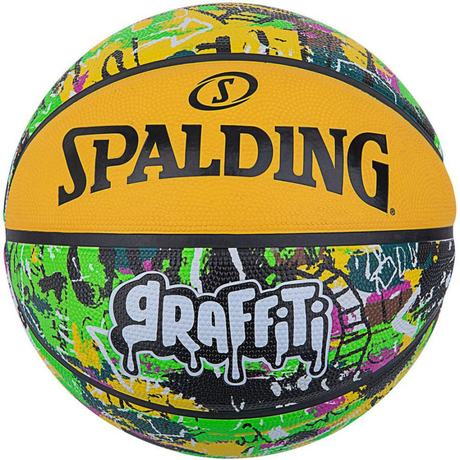 SIZE_7_ITEM_84-374Z_Graffiti__68961 (1) Spalding Graffiti Series Green/Yellow/Multicolor Outdoor Basketball - Size 5 - Image 1