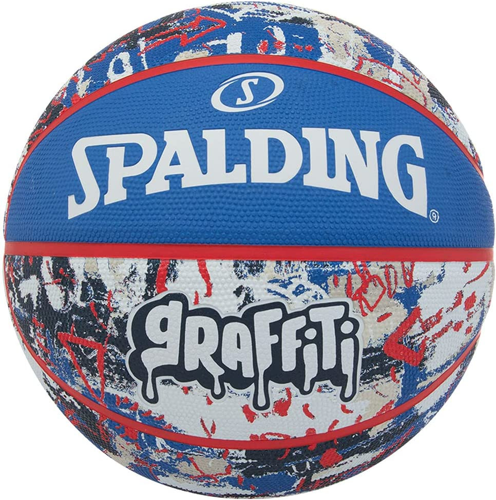 SIZE_7_ITEM_84-377Z_Graffiti__88588 Spalding Graffiti Series Blue/Red Outdoor Basketball - Size 5 - Image 1