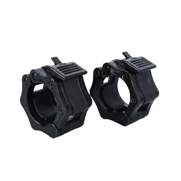 black 2x 50mm Collar Olympic Barbell Dumbbell Clips Clamps Weight Bar Lock - Image 1