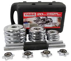 York Fitness 20KG Chrome Dumbbell Set