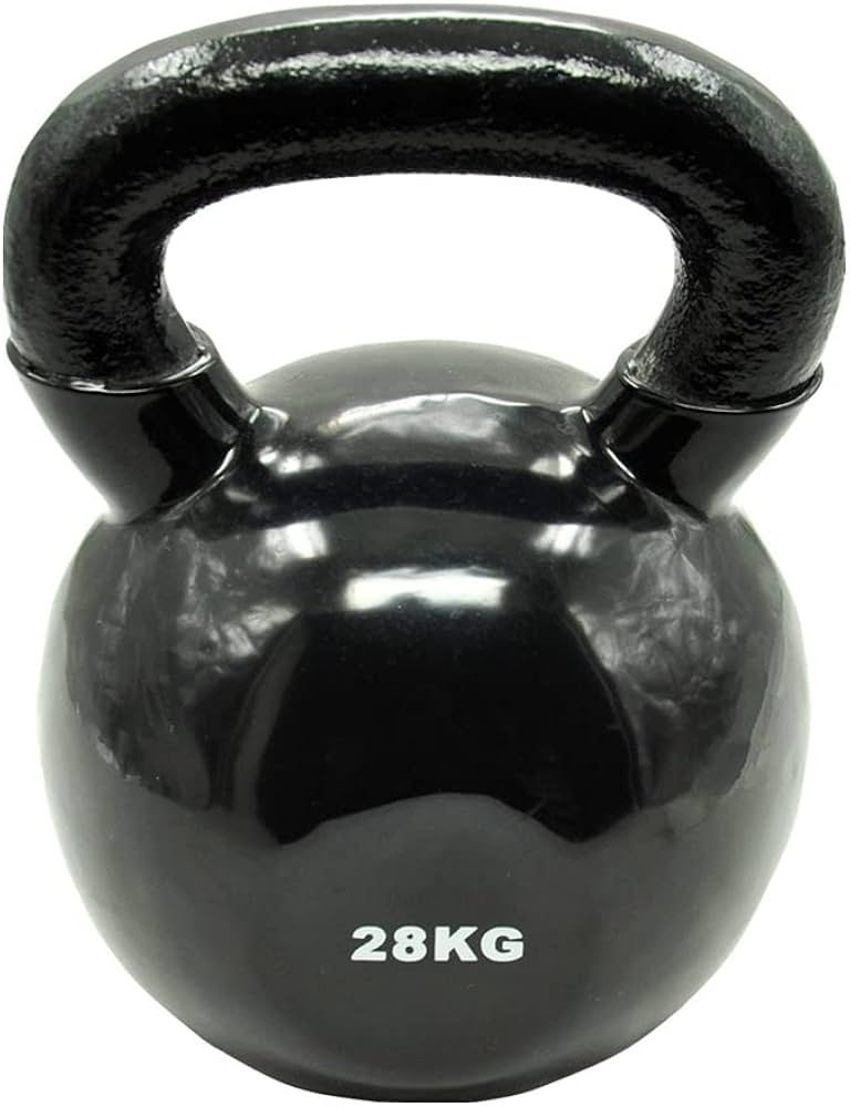 vinyl 28kg 1 Piece KettleBell Vinyl Black-28KG - Image 1